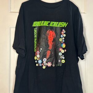 Uniqlo Black Billie Eilish Graphic Tee with Colorful Design